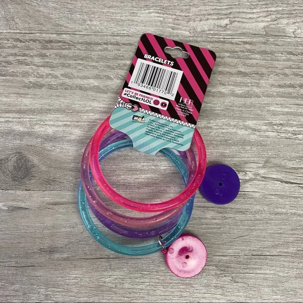 LOL Surprise! 3 on Glitter Bangles wIth charms